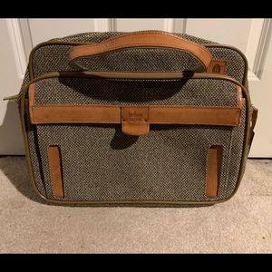 Vintage Brown Tweed/Leather Weekend/Travel Bag